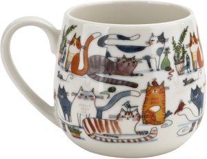Kubek porcelanowy baryłka 430 ml Leniwe Koty 2
