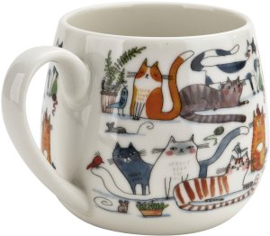 Kubek porcelanowy baryłka 430 ml Leniwe Koty 4