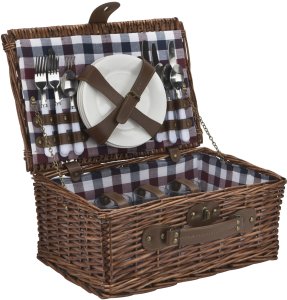 Koszyk piknikowy z wyposażeniem 4 os. brąz 693550 2