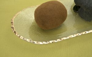 Patera szklana złoty rant 5