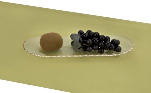 Patera szklana złoty rant 6