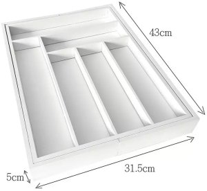Wkład do szuflady 52x43x5 cm bambusowy biały KH1748 2