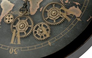 Zegar ścienny metalowy 50x50x8 cm Świat 2