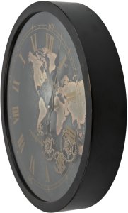 Zegar ścienny metalowy 50x50x8 cm Świat 3