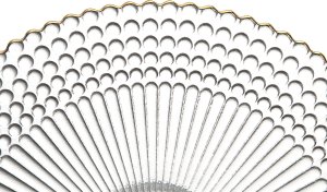 Patera szklana 22,5 cm złote obrzeże 3