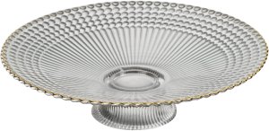 Patera szklana 22,5 cm złote obrzeże 4