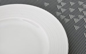 Talerz deserowy płytki 19 cm prążki Stock biały 5