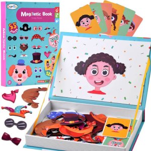 Puzzle magnetyczne Twarze wesołe buźki 55el ZA4409 EDUKAMP 1