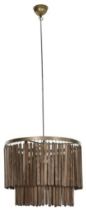 Lampa Sufitowa Home ESPRIT Brązowy Złoty Drewno Metal Drewno mango 50 W 60 x 60 x 48 cm 1
