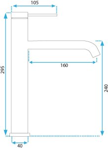 Bateria Umywalkowa REA CLIF nikiel szczotkowany Inox WYSOKA 6