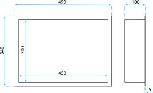 Rea PÓŁKA WNĘKOWA ŁAZIENKOWA 30x45 czarny mat 8