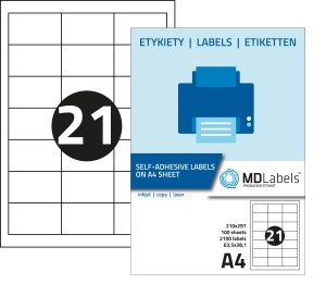 Etykiety samoprzylepne 63,5x38,1mm 100 ark 1