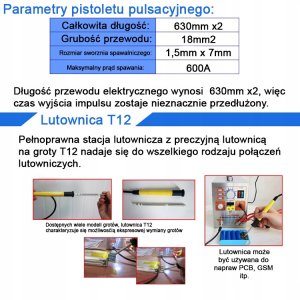 Spawarka Zgrzewarka Impulsowa Punktowa SUNKKO 709AD z Lutownicą Zestaw 6