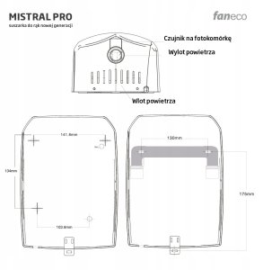 Suszarka do rąk 1500W Czarna MISTRAL PRO NOWOŚĆ 9