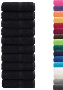 vidaXL vidaXL Ręczniczki premium SOLUND, 10 szt., czarne, 30x50 cm, 600 g/cm 2