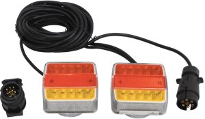 vidaXL Lampy LED do przyczepy, 2 szt., czerwone, 10,5x7,5x10 cm, 12 V 1