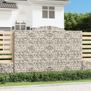 vidaXL Kosze gabionowe, 12 szt, 300x50x200/220cm, galwanizowane żelazo 1