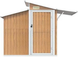 vidaXL Szopa ogrodowa, brązowa, 270x130x208,5 cm, stal galwanizowana 3