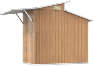 vidaXL Szopa ogrodowa, brązowa, 270x130x208,5 cm, stal galwanizowana 6