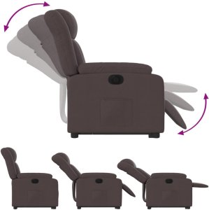 vidaXL Podnoszony fotel masujący, elektryczny, rozkładany, brązowy 6