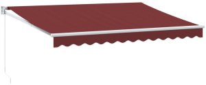 vidaXL Ręcznie zwijana markiza, burgundowa, 350x250 cm 2