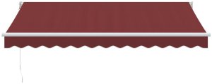 vidaXL Ręcznie zwijana markiza, burgundowa, 350x250 cm 3