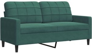 vidaXL 4-cz. komplet wypoczynkowy z poduszkami, ciemnozielony, aksamit 5