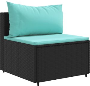 vidaXL vidaXL 11-cz. zestaw wypoczynkowy do ogrodu, poduszki czarny rattan PE 4