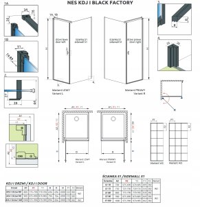 NES KDJ I DRZWI 90 L CZARNY/FACTORY 4