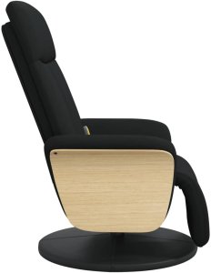 vidaXL Rozkładany fotel masujący z podnóżkiem, czarny, tkanina 4