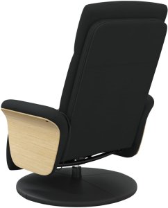 vidaXL Rozkładany fotel masujący z podnóżkiem, czarny, tkanina 5