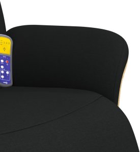 vidaXL Rozkładany fotel masujący z podnóżkiem, czarny, tkanina 8