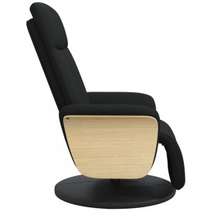 vidaXL Rozkładany fotel z podnóżkiem, czarny, tkanina 4