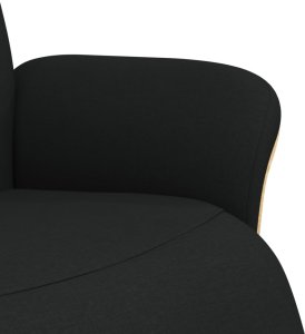 vidaXL Rozkładany fotel z podnóżkiem, czarny, tkanina 6