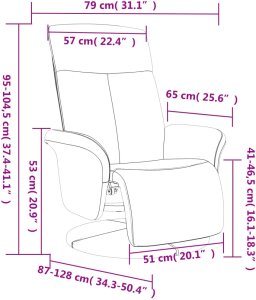 vidaXL Rozkładany fotel z podnóżkiem, czarny, tkanina 9