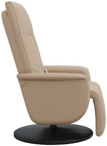 vidaXL Rozkładany fotel masujący z podnóżkiem, cappuccino, ekoskóra 4