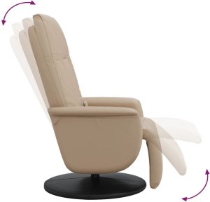 vidaXL Rozkładany fotel masujący z podnóżkiem, cappuccino, ekoskóra 6