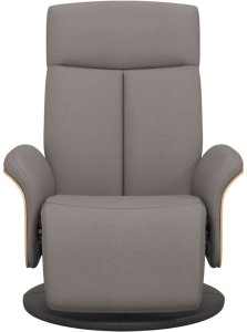 vidaXL Fotel rozkładany z podnóżkiem, kolor taupe, tkanina 3