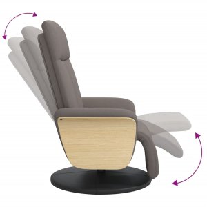 vidaXL Fotel rozkładany z podnóżkiem, kolor taupe, tkanina 7