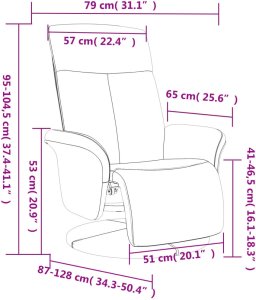 vidaXL Fotel rozkładany z podnóżkiem, kolor taupe, tkanina 9