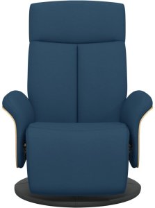 vidaXL Fotel rozkładany z podnóżkiem, niebieski, tkanina 3