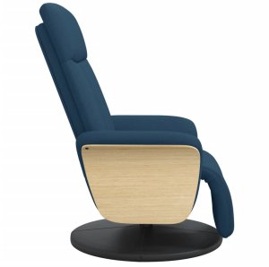 vidaXL Fotel rozkładany z podnóżkiem, niebieski, tkanina 4