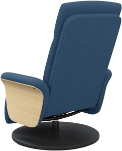 vidaXL Fotel rozkładany z podnóżkiem, niebieski, tkanina 5