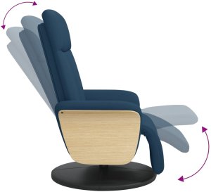 vidaXL Fotel rozkładany z podnóżkiem, niebieski, tkanina 7