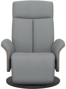 vidaXL Rozkładany fotel z podnóżkiem, jasnoszary, tkanina 3