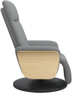 vidaXL Rozkładany fotel z podnóżkiem, jasnoszary, tkanina 4