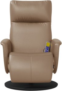 vidaXL Rozkładany fotel masujący z podnóżkiem, cappuccino, ekoskóra 3