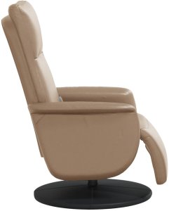 vidaXL Rozkładany fotel masujący z podnóżkiem, cappuccino, ekoskóra 4