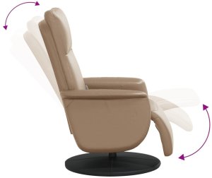 vidaXL Rozkładany fotel masujący z podnóżkiem, cappuccino, ekoskóra 6