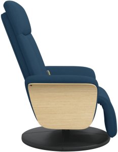 vidaXL Rozkładany fotel masujący z podnóżkiem, niebieski, tkanina 4